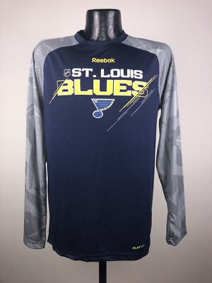 Men's Reebok Center Ice Collection St. Louis Blues Long Sleeve Performance Shirt