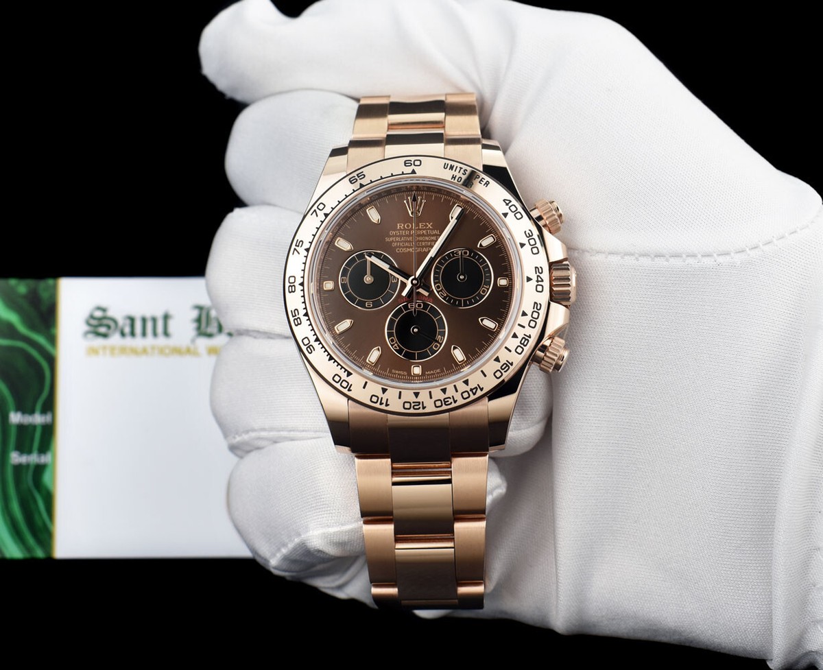 ROLEX 18kt Rose Gold Daytona Chocolate Panda 116505 BOX CARD