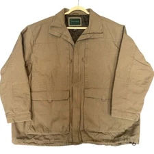 VTG Scandia Woods Mens 3XL Cargo Tan Barn Jacket Quilted Lined Fishing Gorpcore