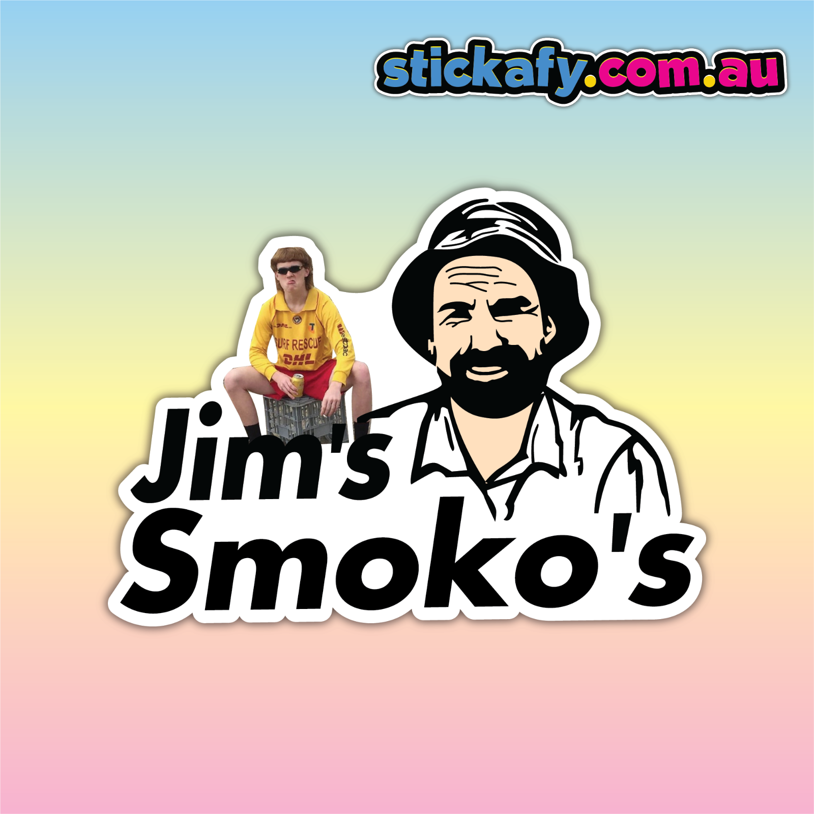 Jims Smokos Sticker Funny Laptop Car Window Bumper 4x4 Decal ute 4wd