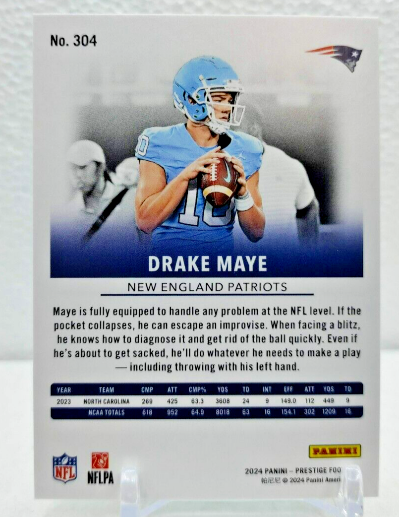 Drake Maye #/299 RC Green Xtra Points 2024 Panini Prestige New