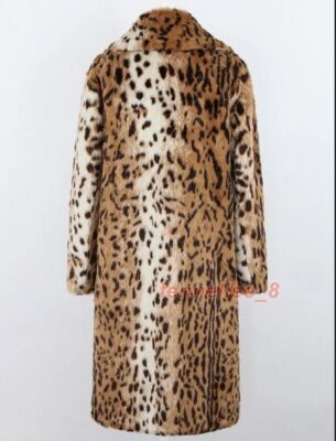 Winter Womens Leopard Print Coat Long Trench Windbreaker Outwear
