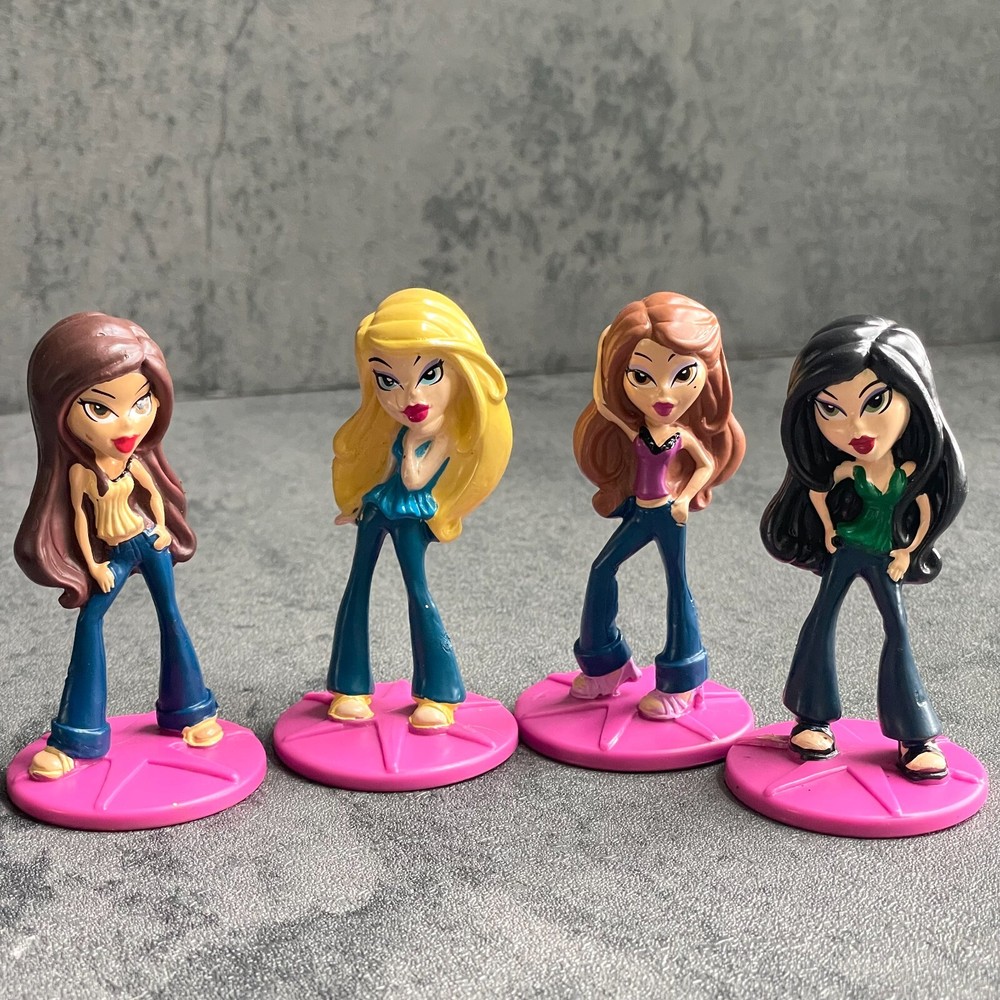 Vintage Bratz Doll PVC Figures Cake Toppers MG ABakery Crafts Set of 4, NEW!