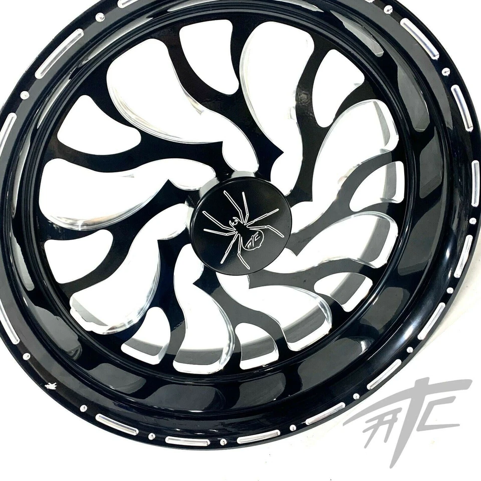 SPYDER 20" BLACK CONTRAST CUT HELLIAN WHEELS (2) 2015-2020 CAN-AM SPYDER F3 - Image 3 of 4