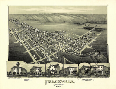 Panoramic Map of Frackville Pennsylvania 16x20