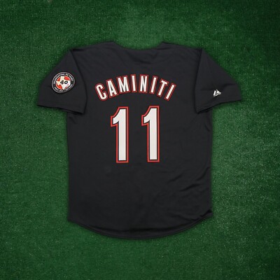 Ken Caminiti 2001 Houston Astros Men's Alternate Black Jersey w/ 40th Patch
