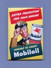 MOBIL MOTOR OIL  *2X3 FRIDGE MAGNET* VINTAGE ADVERTISEMENT GARAGE GAS STATION