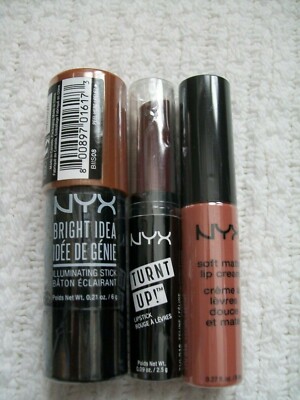 NYX Cosmetic Illuminating Stick Stockholm Lip Cream Feline Turnt Up Lipstick Lot