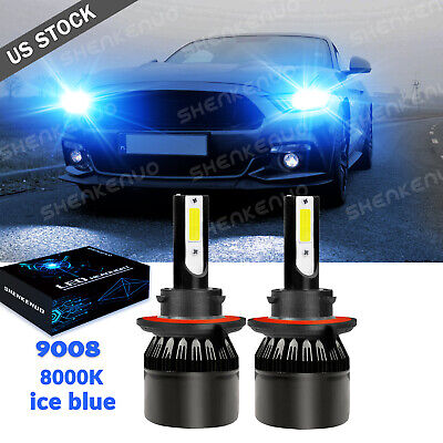 For Ford Mustang 2005-2012 ICE Blue 8000K Bulb 72W COB LED Headlight Hi/Low Beam