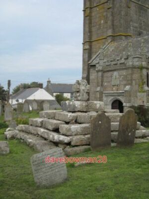 PHOTO  STONE CROSS IN ST BURYAN CHURCHYARD THIS CROSS IS FEATURED IN THE OPENING