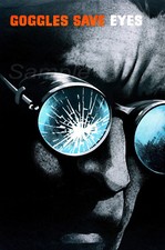 VINTAGE SAVE YOUR EYES GOGGLES SAFETY A4 POSTER PRINT