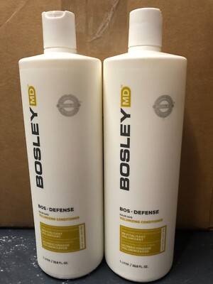LOT of 2 Bosley MD Defense Volumizing Color Safe Conditioner 33.8 oz ea