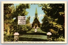 Postcard Memorial Park And Evangeline Monument, Grand Pré. Nova Scotia, Canada