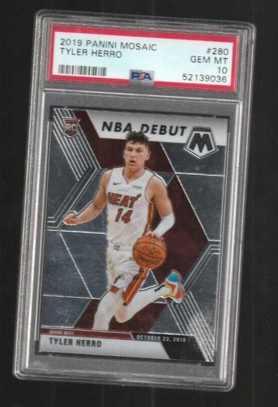 Tyler Herro 2019 Panini Mosaic Rookie Basketball Card #280 PSA 10 Heat RC