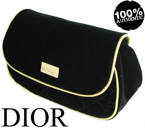 SAC ÉTUI VELOURS 100% AUTHENTIQUE RARE MISS DIOR COUTURE NOIR & OR BEAUTY