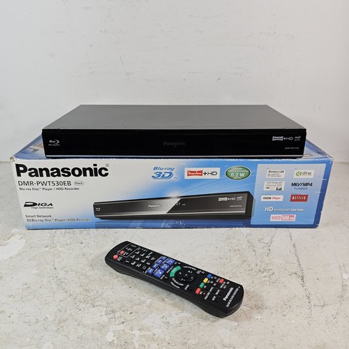 Panasonic DMRPWT530 3D BluRay Player 500GB HDD Freeview Recorder With