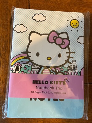 NWT Hello Kitty Three (3) Pack Notebooks Notes 80 Pages Each/240 Pages Total