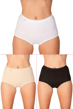 Camille Women's Cotton Maxi Briefs 3 Pack Multipack - White, Beige or Black