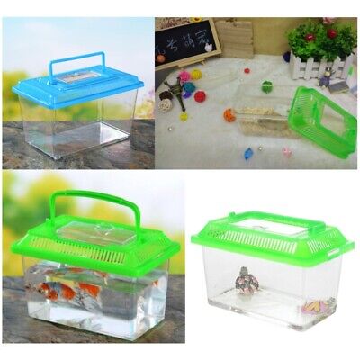 Acheter Portable Handheld Plastic Fish Tank Transparent Cutout Design For Turtle PetF*AZ
