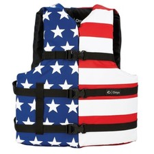 Onyx Nylon General Purpose Life Jacket Adult Universal Red W/ Adjustable Straps