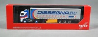 "Herpa 316729 H0,1:87 Scania 142 Gardinenplanen-Sattelzug \"Dissegna\" (It) Neu!"