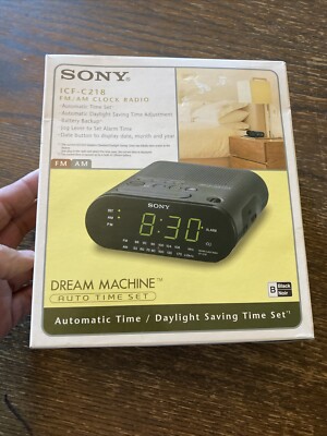 Sony ICF-C218 FM/AM Clock Radio Dream Machine w/ Auto Time Set NEW in Box