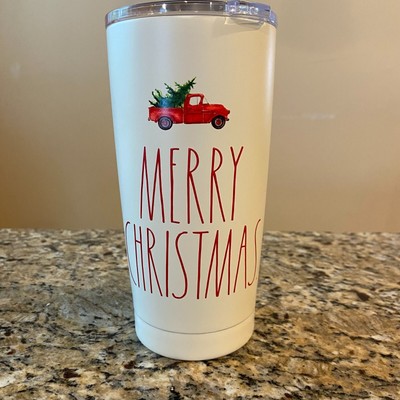Rae Dunne 17 oz Merry Christmas Insulated Travel Mug with Red Truck New