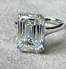Emerald Cut Diamond 7.50 Ct Lab-Created Engagement Ring 925 Sterling Silver