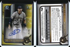 2022 Bowman Chrome Prospect Auto Yellow Refractor #AP Antonio Pinero Brewers /75