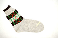 Vintage King James Argyle Socks 40s 50s Boys 7 Gray Brown Green Orange 6x 6 NWT