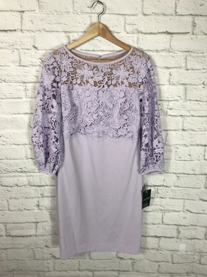 purple lace shift dress