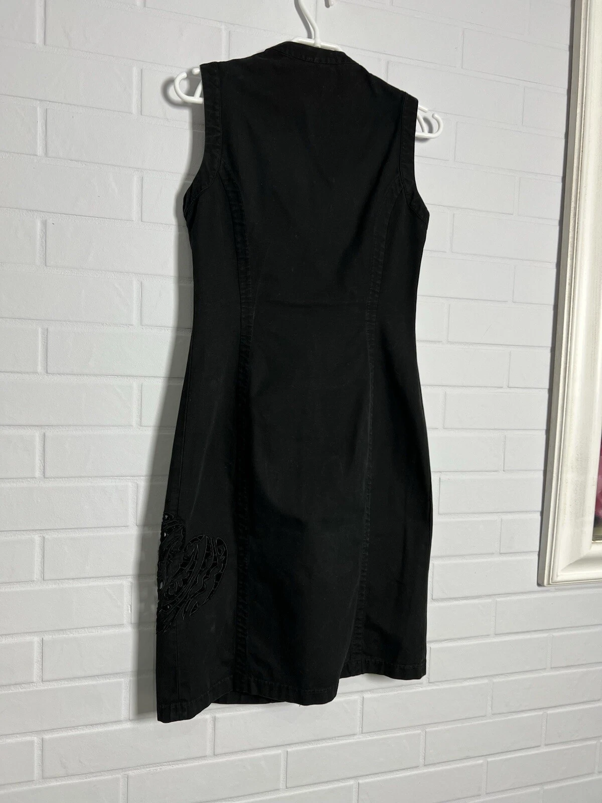 Versace Jeans Couture abito donna vintage denim cotone nero taglia 28 42