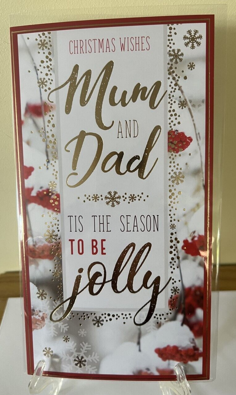 Christmas Card Mum & Dad - Foil Finish Xmas