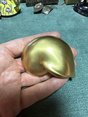 Vintage Large Ciner Gold Tone Shell Brooch Pin