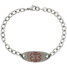 Stainless Steel Medical Alert ID Bracelet