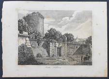 antique print Porta Fabbrica Roma Ricciardelli etching 1832 view