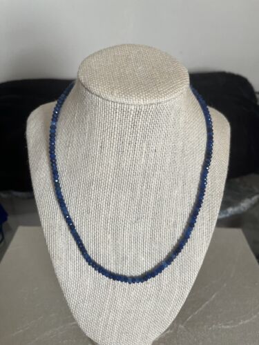 Faceted And Beaded Fine Sapphire Necklace - Picture 1 of 7