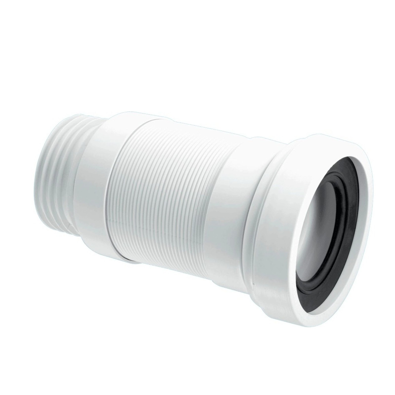 McAlpine WC-F18S 97-107mm Inlet x 3.5""/90mm Outlet Flexible WC Connector, White
