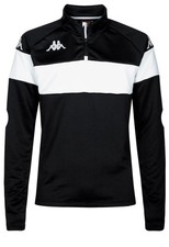 Kappa Dovare Sweat Training Sweatshirt 1/4 zip Black/White Size Med 38211ZWA08