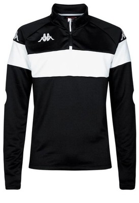 Kappa Dovare Sweat Training Sweatshirt 1/4 zip Black/White Size Med 38211ZWA08