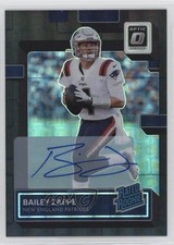 2022 Donruss Optic Rated Rookie Black Pandora Prizm 1/25 Bailey Zappe Auto 0d6s
