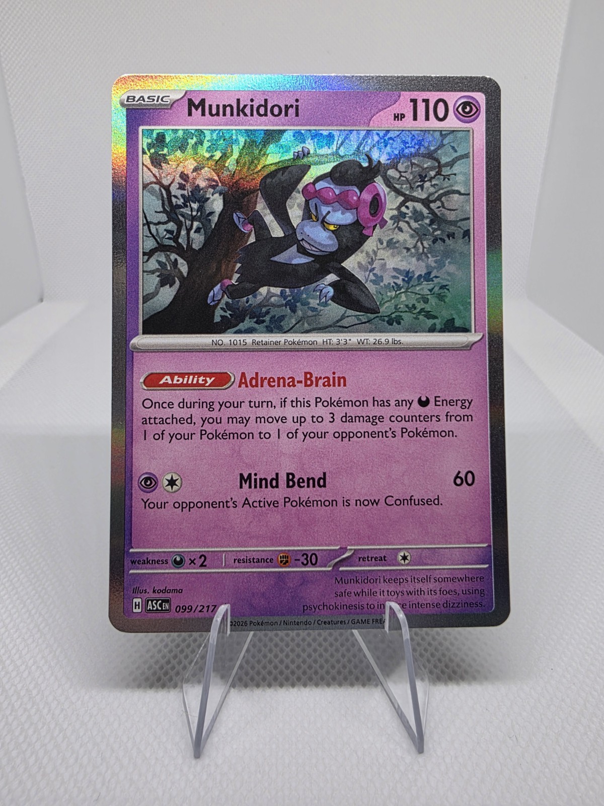 Pokemon TCG Munkidori 99/217 Rare Holo EN NM