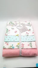 Baby Carter's 4 Pack 100% Cotton Flannel Receiving Blankets 40"x30" Pink Prints