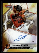 2025 Bowman's Best of 2025 Refractor Gold Stiven Martinez Auto 27/50 #B25-SMA