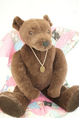 AB11 Vintage Mohair Little Folk Teddy Bear, Choco Brown, D. Tiverton,  22 in.