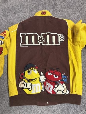 NASCAR M&Ms Racing Jacket Kids L Brown Yellow Chase Authentics