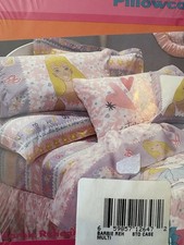 Nuova in confezione vintage 2000 ballerina Barbie fiori e cuori bambini Mattel federa