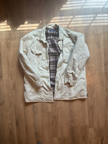 Roundtree & Yorke Outdoors Jacket Men XL Canvas Plaid Fleece Lined Shirt Jacket - product listing photo