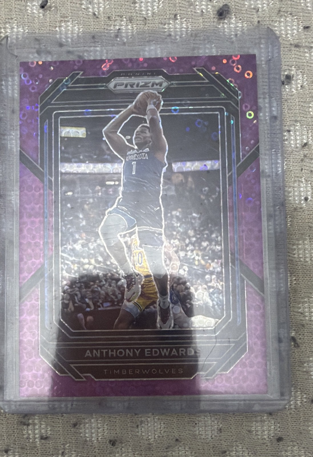 2022-23 Panini Prizm - Anthony Edwards #56 Purple Fast Break Prizm /75