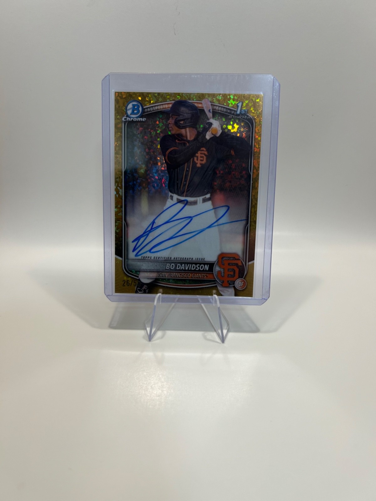 Bo Davidson 2025 Bowman Chrome 1st AUTO Gold Mini-Diamond Refractor #D /50